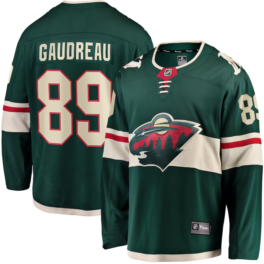 Men's Minnesota Wild Frederick Gaudreau #89 Green Home Breakaway Jersey